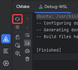An image showing the &quot;Reload CMake Project&quot; button in CLion.